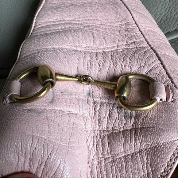 GUCCI Princetown Leather Horsebit Loafer Mules Sz 37.5 Perfect Pink Italy Made - Picture 15 of 17